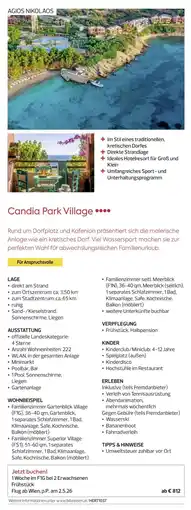 Billa Reisen Candia Park Village Angebot