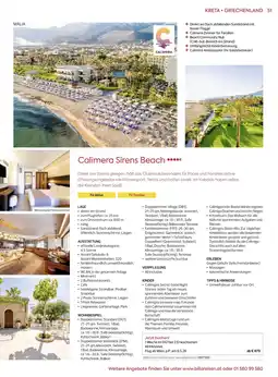 Billa Reisen Calimera Sirens Beach Angebot