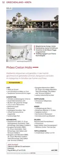 Billa Reisen Phãea Cretan Malia Angebot