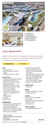 Billa Reisen Lyttos Beach Angebot