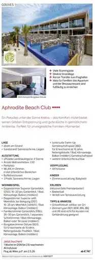 Billa Reisen Aphrodite Beach Club Angebot