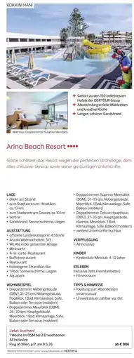 Billa Reisen Arina Beach Resort Angebot