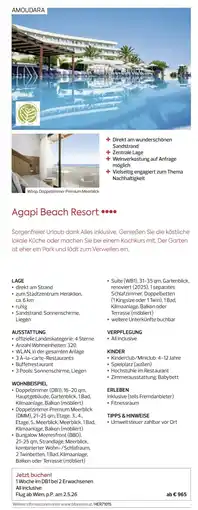 Billa Reisen Agapi Beach Resort Angebot