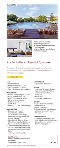 Billa Reisen Apollonia Beach Resort & Spa Angebot