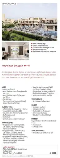 Billa Reisen Vantaris Palace Angebot
