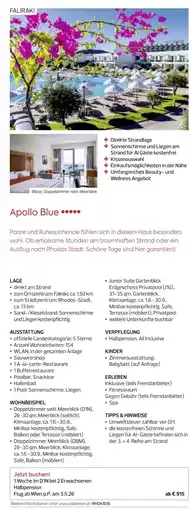 Billa Reisen Apollo Blue Angebot