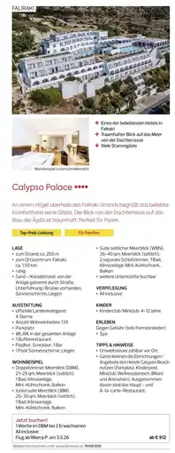 Billa Reisen Calypso Palace Angebot