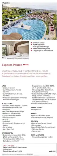 Billa Reisen Esperos Palace Angebot