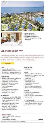 Billa Reisen Esperides Beach Angebot
