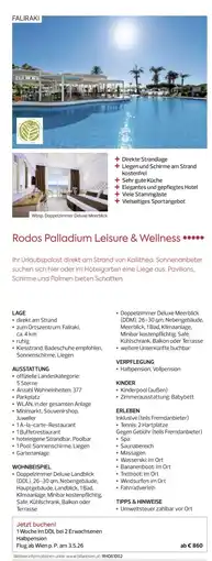 Billa Reisen Rodos Palladium Leisure & Wellness Angebot