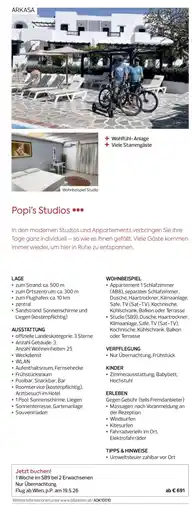 Billa Reisen Popi's Studios Angebot