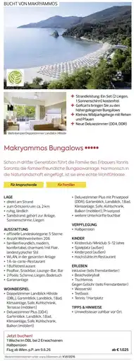 Billa Reisen Makryammos Bungalows Angebot