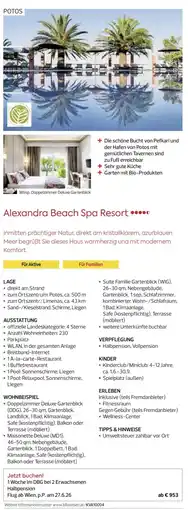 Billa Reisen Alexandra Beach Spa Resort Angebot