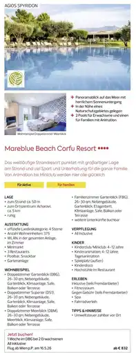 Billa Reisen Mareblue Beach Corfu Resort Angebot