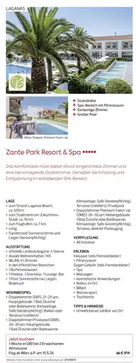 Billa Reisen Zante Park Resort & Spa Angebot