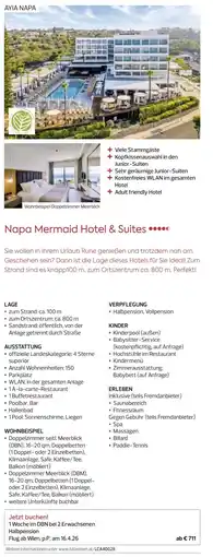 Billa Reisen Napa Mermaid Hotel & Suites Angebot