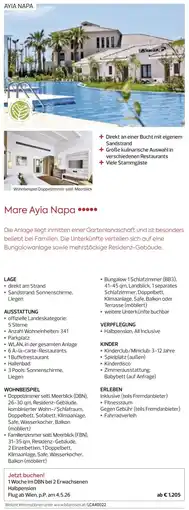 Billa Reisen Mare Ayia Napa Angebot