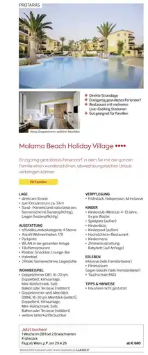 Billa Reisen Malama Beach Holiday Village Angebot