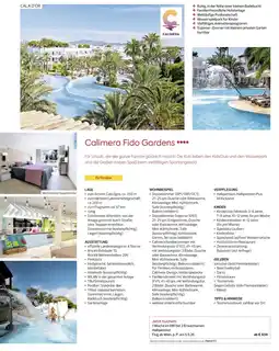 Billa Reisen Calimera Fido Gardens Angebot