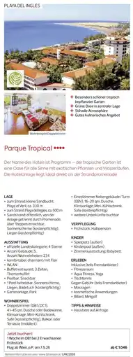 Billa Reisen Parque Tropical Angebot