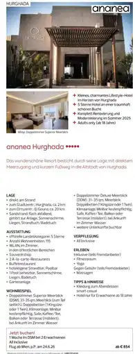 Billa Reisen Ananea hurghada Angebot