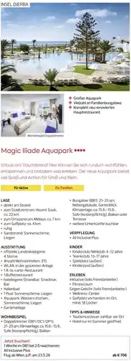 Billa Reisen Magic Iliade Aquapark Angebot