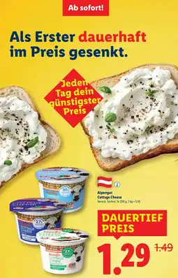 Lidl Alpengut cottage cheese Angebot