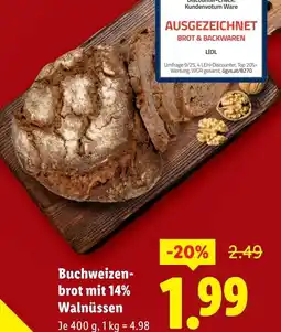 Lidl Buchweizen- brot mit 14% Walnüssen Angebot