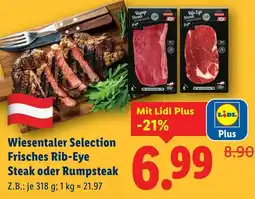 Lidl Wiesentaler Selection Frisches Rib-Eye Steak oder Rumpsteak Angebot