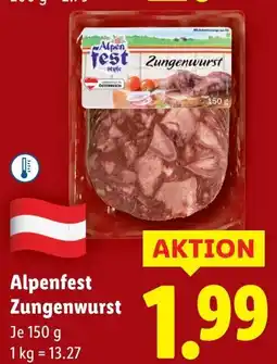 Lidl Alpenfest Zungenwurst Angebot
