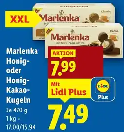 Lidl Marlenka Honig- oder Honig- Kakao- Kugeln Angebot