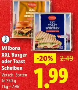 Lidl Milbona XXL Burger oder Toast Scheiben Angebot