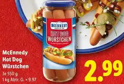 Lidl McEnnedy Hot Dog Würstchen Angebot