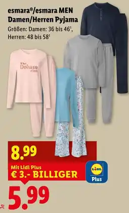 Lidl esmara MEN Damen/Herren Pyjama Angebot