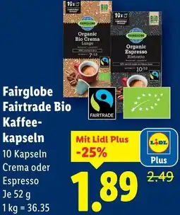 Lidl Fairglobe Fairtrade Bio Kaffee- kapseln Angebot