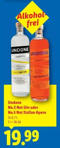 Lidl Undone No.2 Not Gin oder No.5 Not Italian Apero Angebot