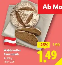 Lidl Waldviertler Bauernlaib Angebot