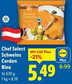 Lidl Chef Select Schweins Cordon bleu Angebot