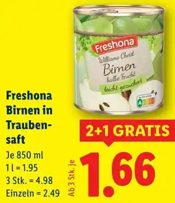 Lidl Freshona Birnen in Traubensaft Angebot