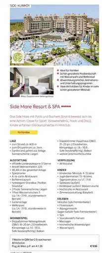 Billa Reisen Side Mare Resort & SPA Angebot