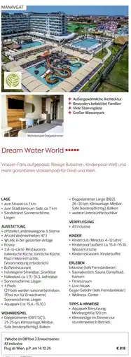 Billa Reisen Dream Water World Angebot