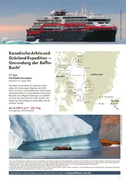 ruefa Kanadische-Arktis-und- Grönland-Expedition Umrundung der Baffin- Bucht* Angebot