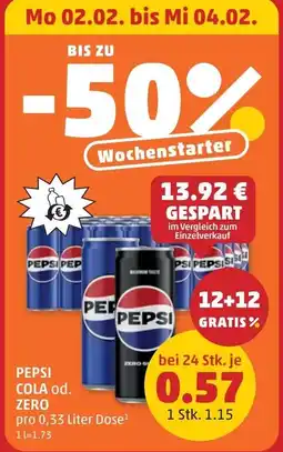 PENNY Pepsi cola od. zero Angebot