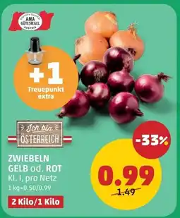 PENNY Zwiebeln gelb od. rot Angebot