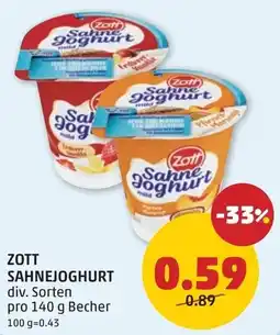 PENNY Zott sahnejoghurt Angebot