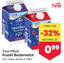 MPreis Tirol Milch Buttermilch Frucht Angebot