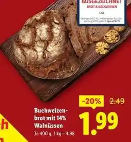 Lidl Buchweizenbrot mit 14% Walnüssen Angebot