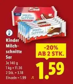 Lidl Kinder Milchschnitte 5er Angebot