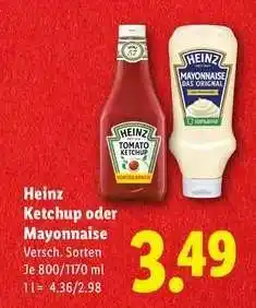 Lidl Heinz Ketchup oder Mayonnaise Angebot