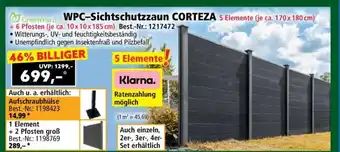 Norma WPC-Sichtschutzzaun CORTEZA Angebot